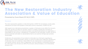 Owen Boak - The New Restoration Industry Association & Value of Education