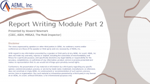 Howard Newmark - Report Writing Module Part 2