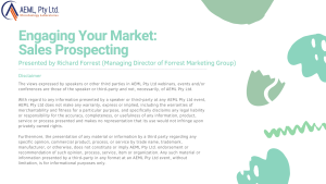 Richard Forrest - Engaging Your Market: Sales Prospecting